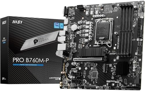 MSI PRO B760M-E DDR5 Motherboard – Intel B760 Micro-ATX LGA 1700, DDR5, M.2 PCIe Gen4, for Intel Core 12th 13th 14th Gen