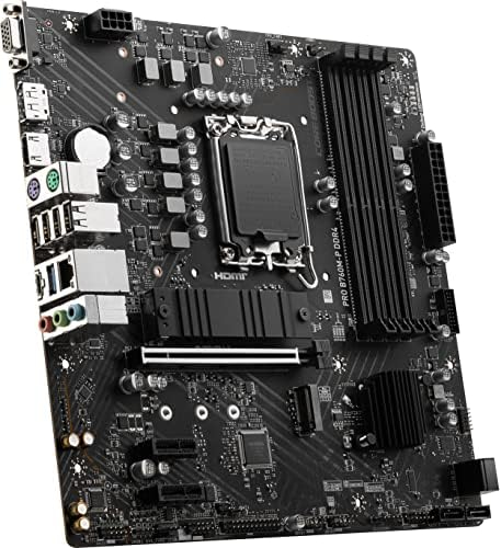 MSI PRO B760M-E DDR4 Motherboard – Intel B760 Micro-ATX LGA 1700, DDR4 4800MHz, Dual M.2 Gen4, PCIe, for 12th 13th 14th Gen Intel