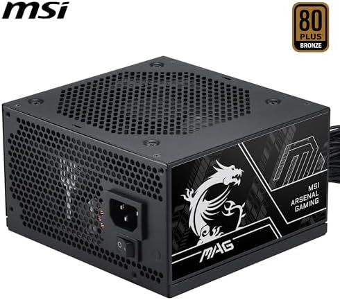 MSI MAG A650BN PCIE5 III 650W Power Supply – 80 PLUS Bronze ATX 3.1 PSU, PCIe 5.1 12V-2x6 GPU Connector, 120mm Fan