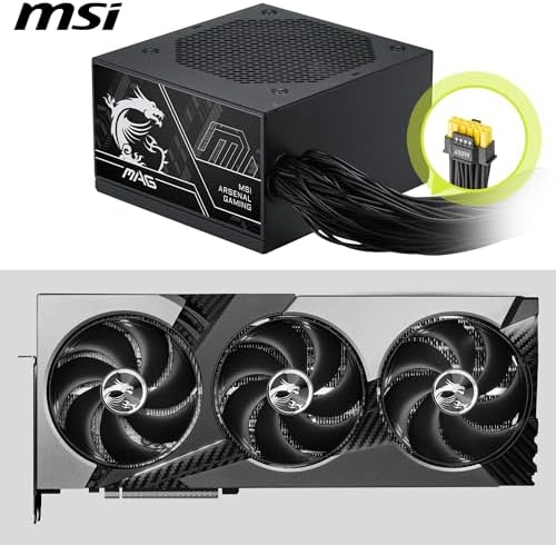 MSI MAG A650BN PCIE5 III 650W Power Supply – 80 PLUS Bronze ATX 3.1 PSU, PCIe 5.1 12V-2x6 GPU Connector, 120mm Fan