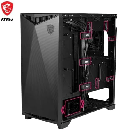 MSI MPG Gungnir 300R Airflow Mid-Tower Gaming PC Case Black Tempered Glass with ARGB Fans