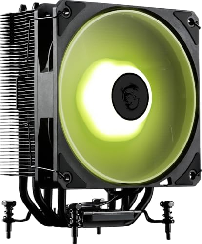 MSI MAG COREFROZR AA13 Tower Air CPU Cooler (Black) – 120mm ARGB PWM Fan, 4 Heat Pipes, 240W TDP, Mystic Light, Intel LGA 1700/1851 & AMD AM4/AM5
