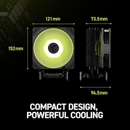 MSI MAG COREFROZR AA13 Tower Air CPU Cooler (Black) – 120mm ARGB PWM Fan, 4 Heat Pipes, 240W TDP, Mystic Light, Intel LGA 1700/1851 & AMD AM4/AM5