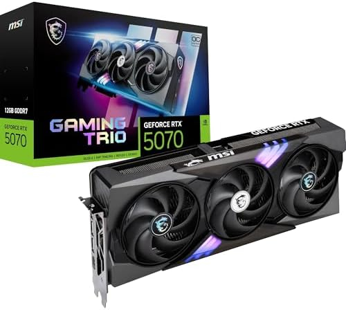MSI GeForce RTX 5070 12GB GAMING TRIO OC Graphics Card – GDDR7, DLSS 4, PCIe 5.0, Tri-Frozr Triple-Fan GPU for 1440p & 4K Gaming