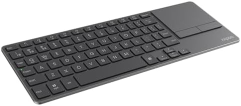 RAPOO K2800 Wireless Keyboard with Touchpad & Entertainment Media Keys - 2.4GHz, Range Up to 10m, Connect PC to TV, Compact Design