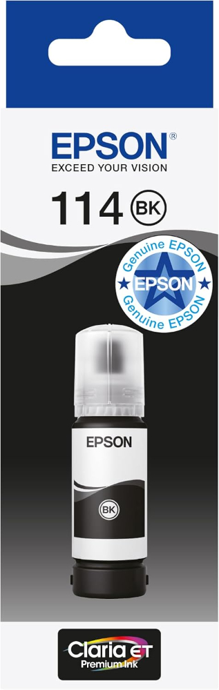 Epson 115 Black Ink Bottle 70ml – Genuine Refill for EcoTank L8160, L8180 (C13T07C14A)
