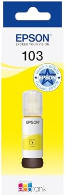 Epson 103 Yellow Ink Bottle 65ml – Genuine Refill for EcoTank L1110, L3110, L3111, L3116, L3150, L3151, L3156, L3160, L5190 (C13T00S44A)