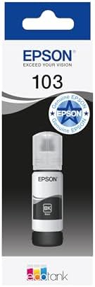 Epson 103 Black Ink Bottle 65ml – Genuine Refill for EcoTank L1110, L3110, L3111, L3116, L3150, L3151, L3156, L3160, L5190 (C13T00S14A)