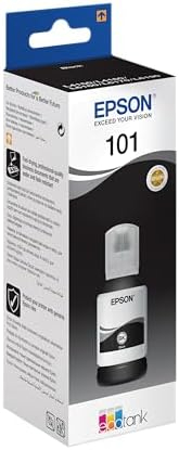 Epson 101 Black Ink Bottle 127ml – Genuine Refill for EcoTank L4150, L4160, L6160, L6170, L6176, L6190 (C13T03V14A)