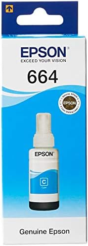 Epson T6642 Cyan Ink Bottle 70ml – Genuine Refill for EcoTank L100, L110, L120, L200, L210, L300, L355, L555 & More (C13T66424A)