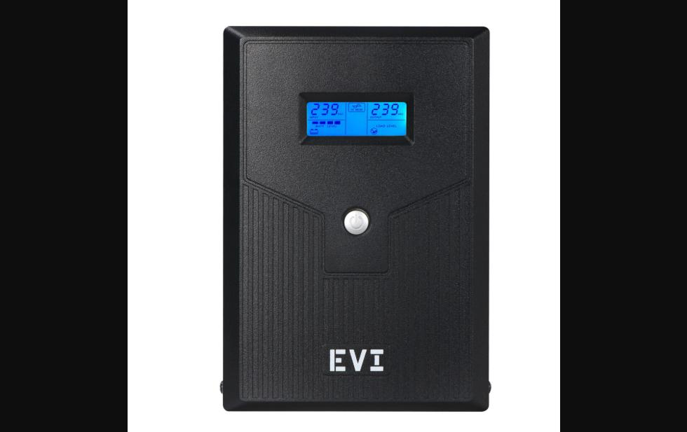 EVI 3000VA / 1800W Line Interactive UPS with LCD Display – Battery Backup & AVR with 4 Outlets and Monitoring Software for Servers, Office & Network Racks (EP-UPS3000UU4-UK)