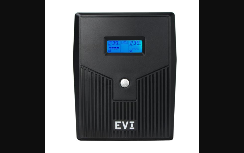 EVI 2000VA / 1200W Line Interactive UPS with LCD Display – Battery Backup & AVR with 4 Outlets and Monitoring Software for Office, Servers & POS (EP-UPS2000UU2IE2-UK)