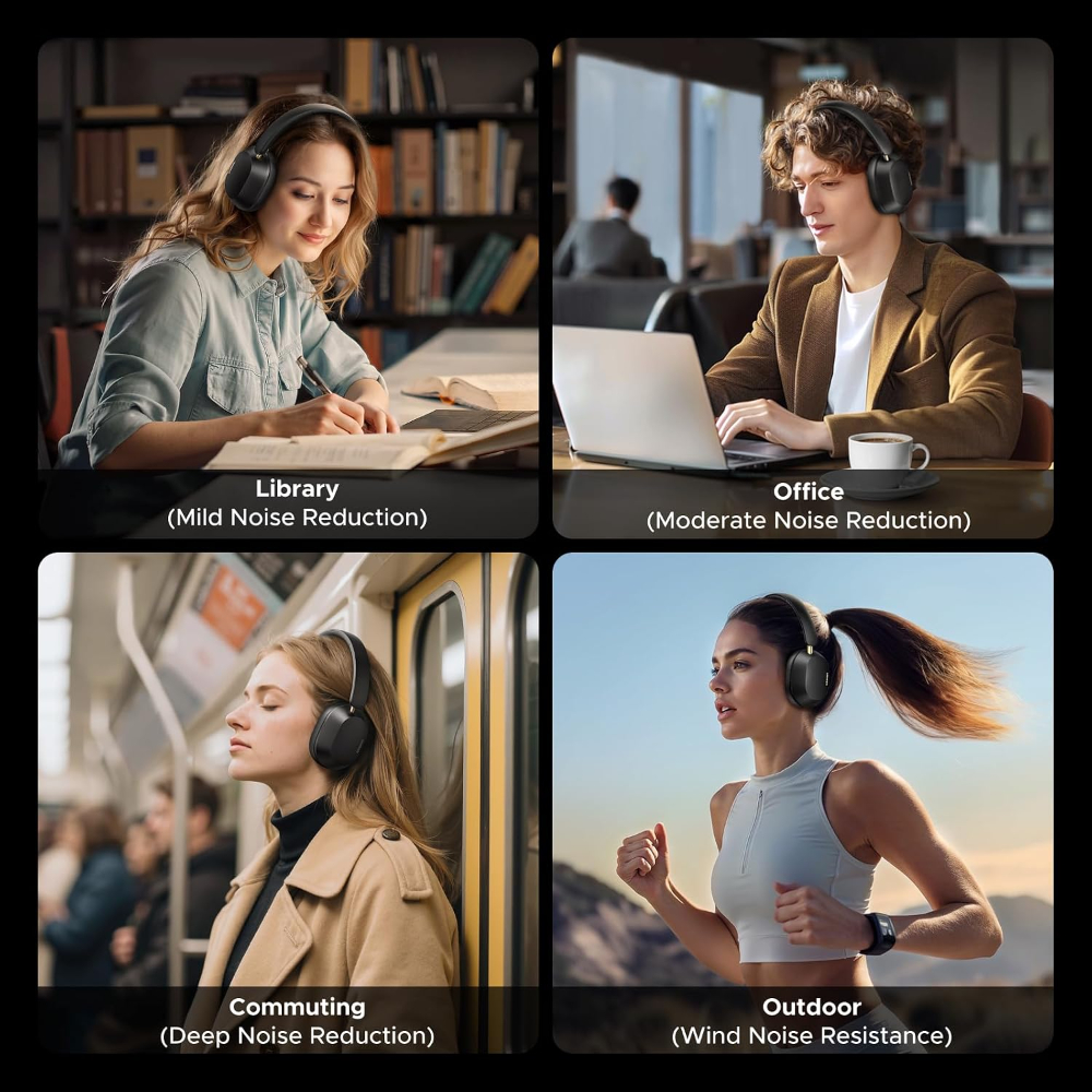 UGREEN HiTune Max5c Wireless Over Ear Headphones, Hybrid ANC, 75H Playtimes | Hi-Res LDAC, Spatial Audio, Bluetooth 5.4, EQ Modes, Customize via App,
