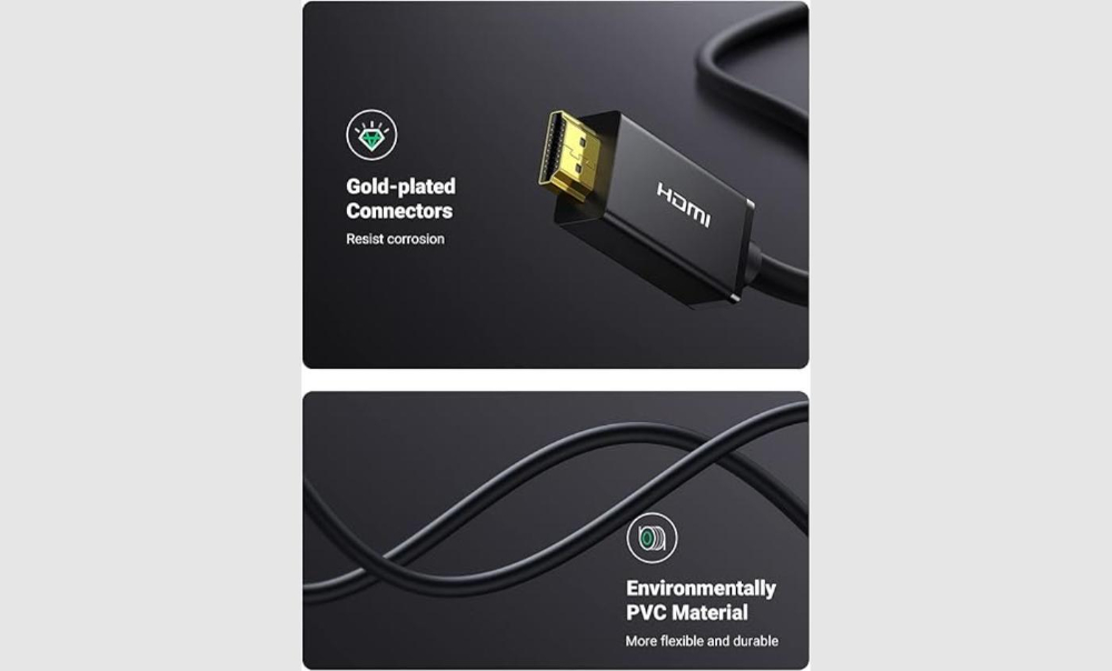 UGREEN DP Male to HDMI Male Cable 2m (Black)