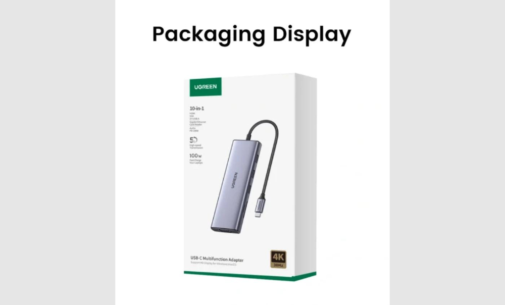 UGREEN CM498 10-In-1 USB-C Docking Station HDMI/VGA/RJ45/SD/TF/PD