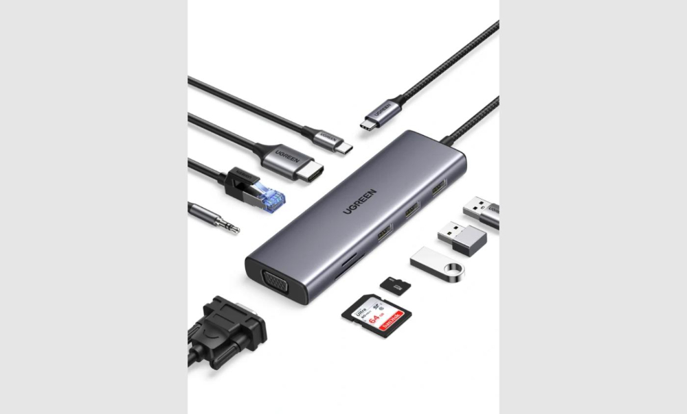 UGREEN CM498 10-In-1 USB-C Docking Station HDMI/VGA/RJ45/SD/TF/PD