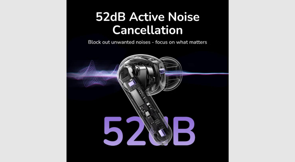 UGREEN WS211 EchoBuds Magic with Active Noise Cancelling Earbuds with Smart Touchscreen -White