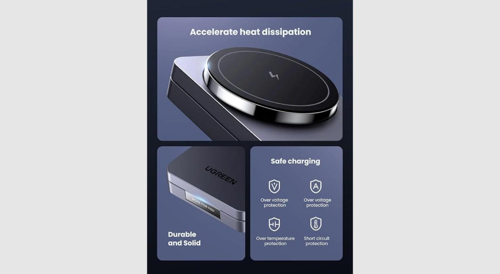 UGREEN W528  2-in-1 Magnetic (Phone (15W) and Air Pods(5W)) Wireless Charger