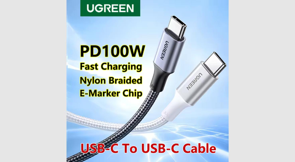 UGREEN USB-C to USB-C 2.0 5A Alu Case with Braid 3m