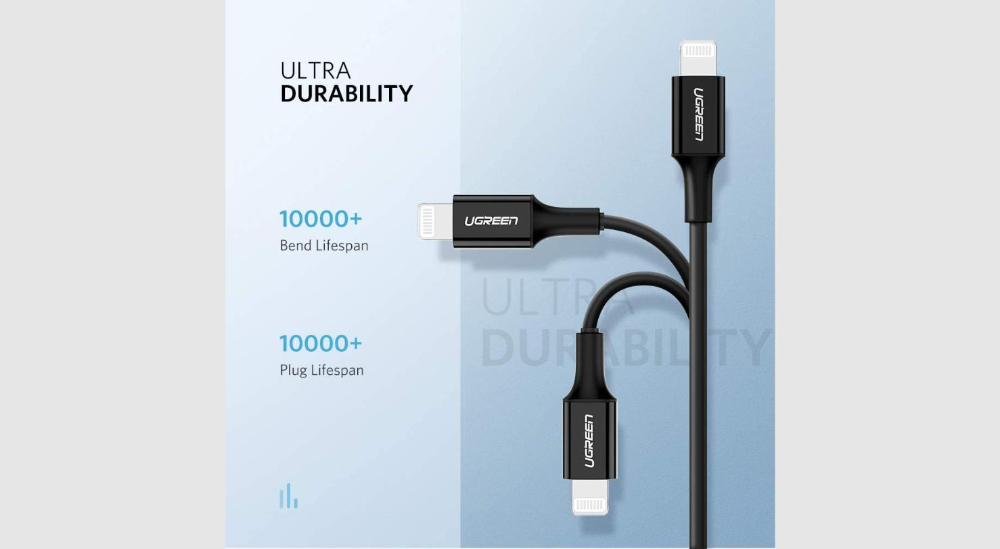 UGREEN USB-C to Lightning Cable M/M Nickel Plating ABS Shell 1m (Black)