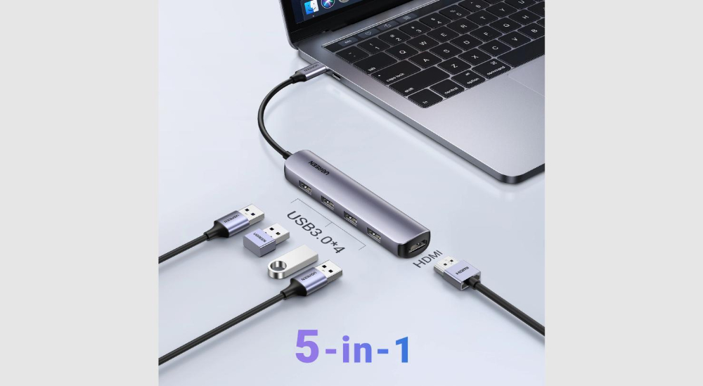 UGREEN USB-C to 4*USB 3.0+HDMI Adapter