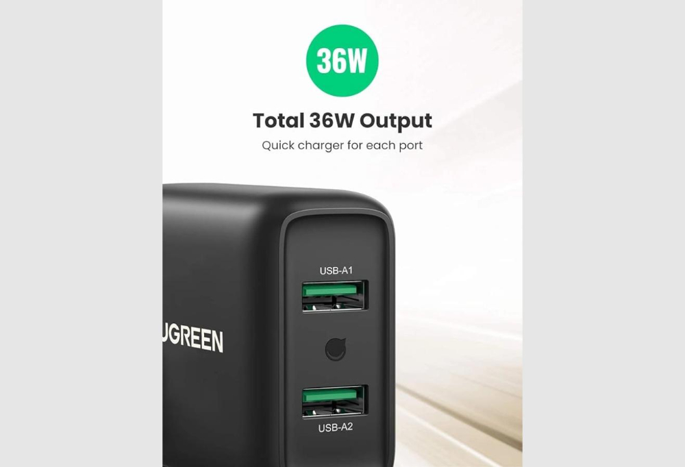 UGREEN USB Fast Charger UK (Black)