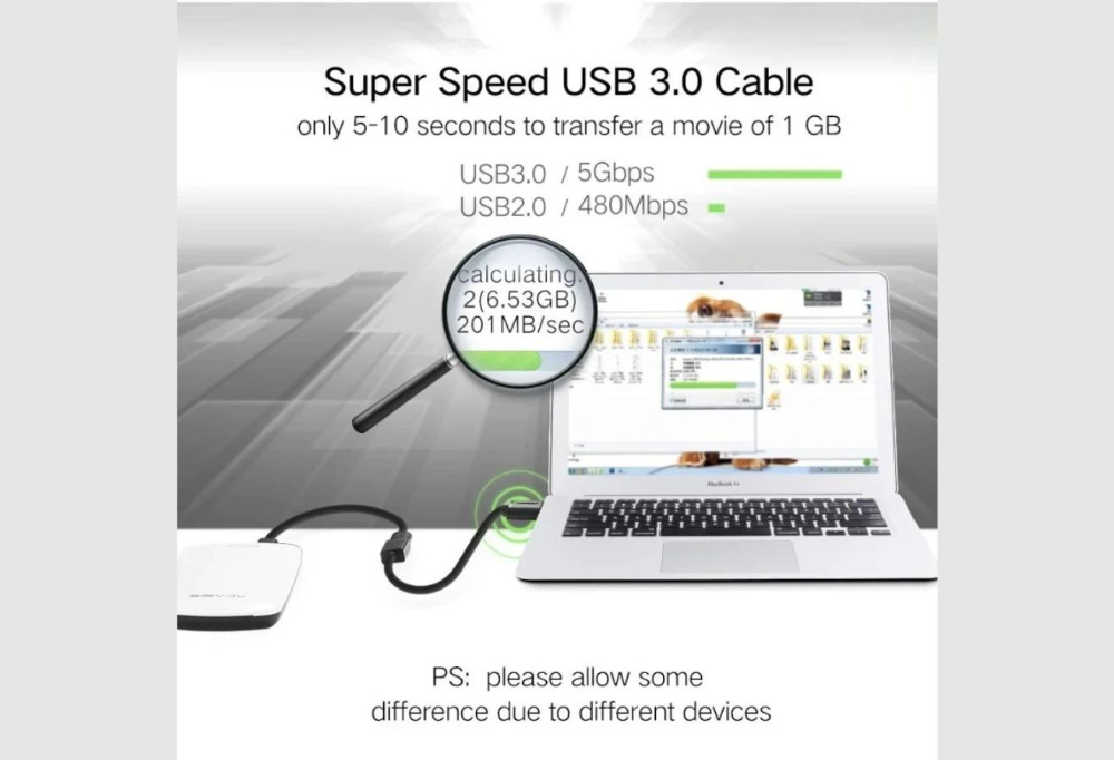 UGREEN USB 3.0 Extension Male Cable 3m (Black)