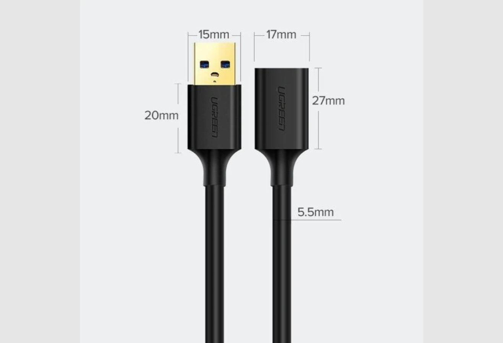 UGREEN USB 3.0 Extension Male Cable 3m (Black)