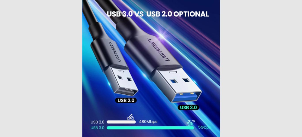 UGREEN USB 3.0 A Male to Type C Male Cable Nickel Plating 2m (black)