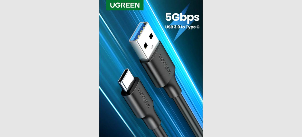 UGREEN USB 3.0 A Male to Type C Male Cable Nickel Plating 2m (black)