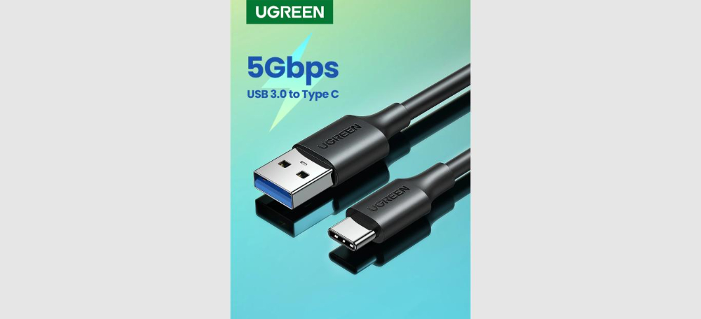 UGREEN USB 3.0 A Male to Type C Male Cable Nickel Plating 2m (black)