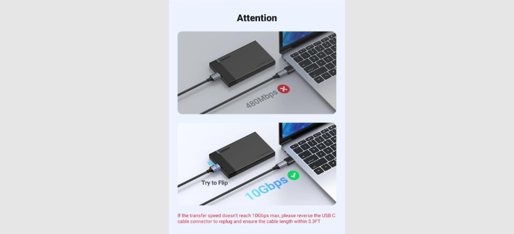 UGREEN US701 USB-A Male to USB-C Female Adapter  10GBs Transfer Speed Set 2-Pack