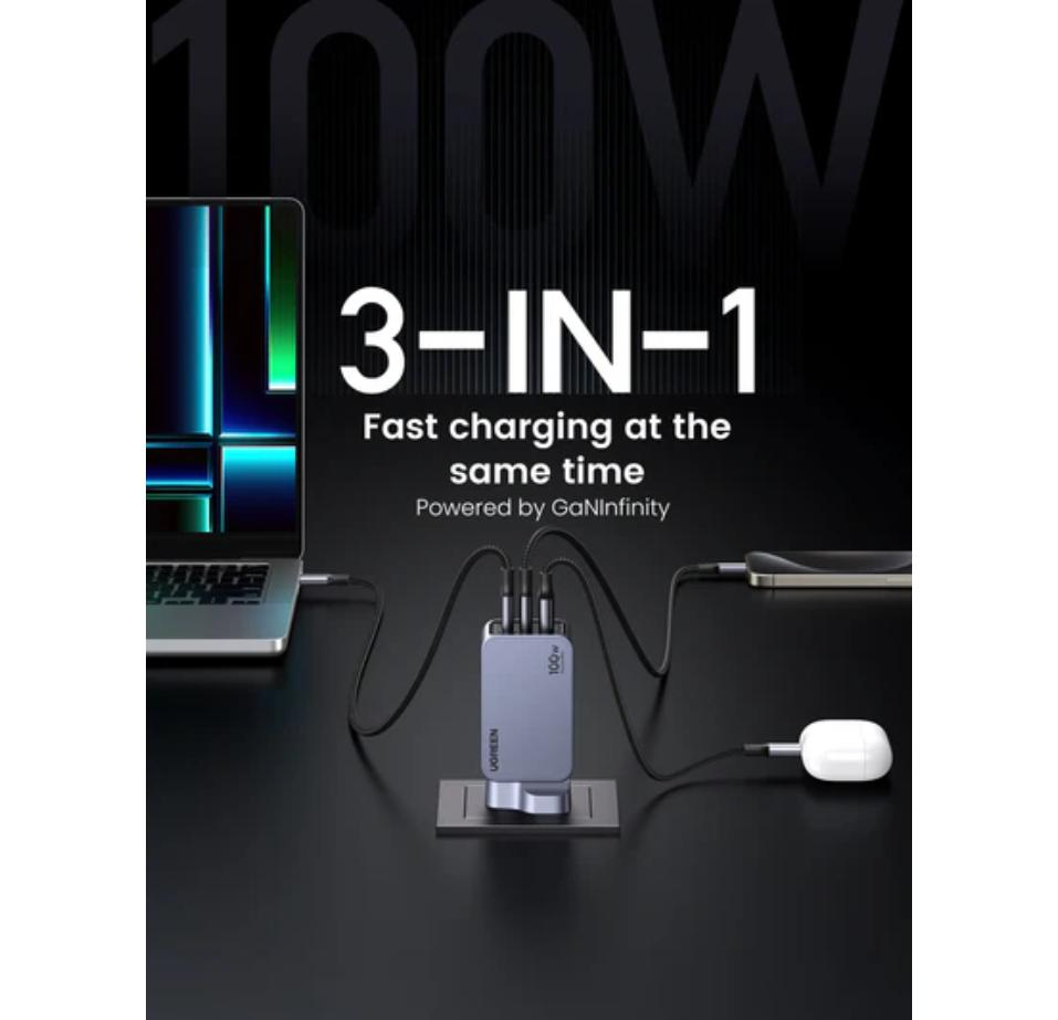 UGREEN Nexode Pro 100W 3-Port GaN Fast Charger Set UK