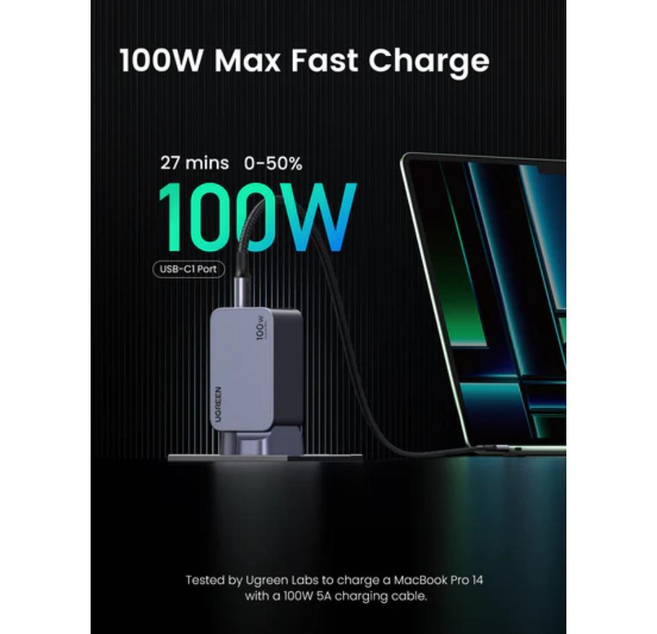 UGREEN Nexode Pro 100W 3-Port GaN Fast Charger Set UK