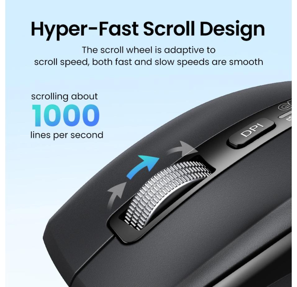 UGREEN Thumb Wheel & Side Scrolling Multi-Mode Wireless Bluetooth Mouse Wireless