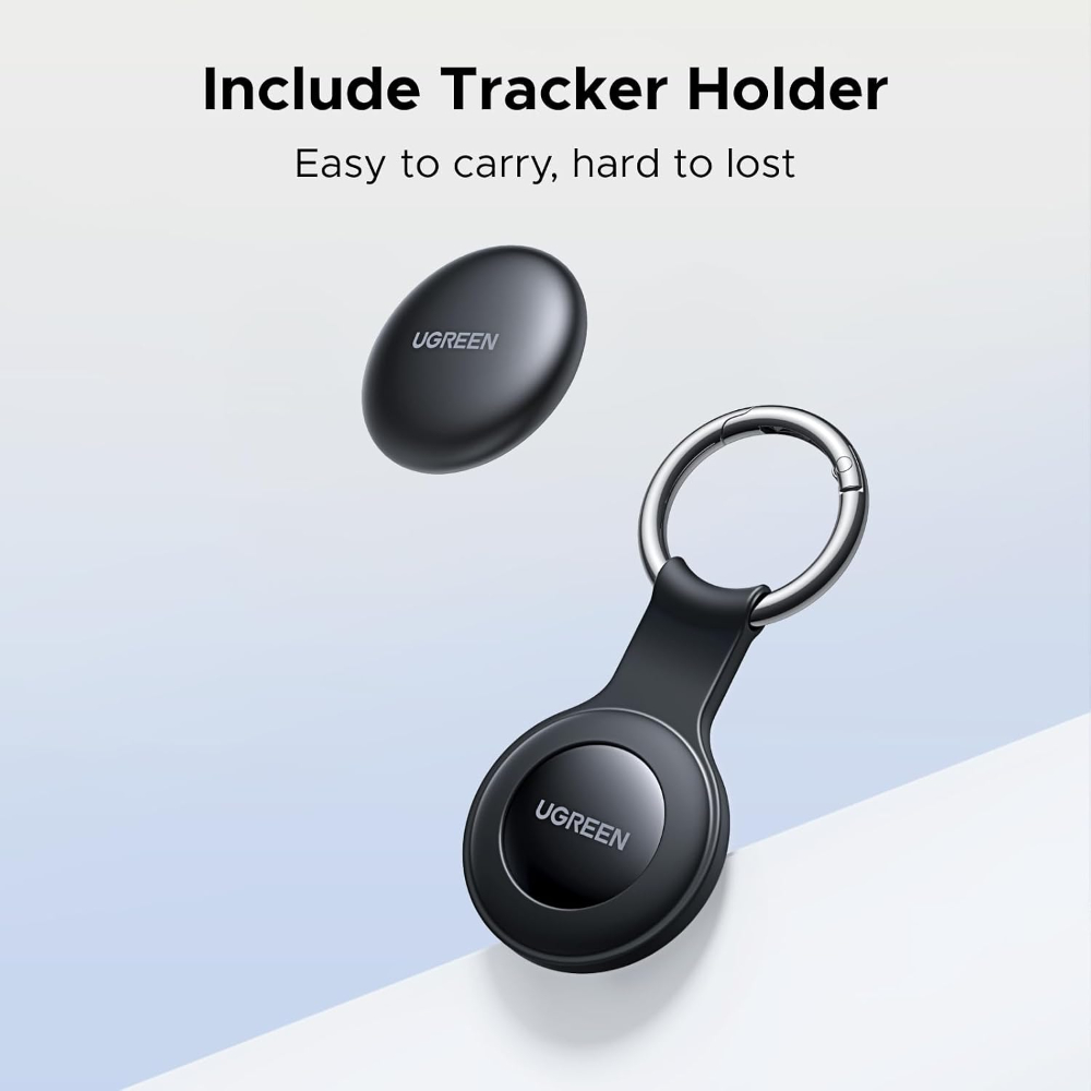UGREEN FineTrack Mini Tracker Tag for Apple Find My, Replaceable Battery iOS only, Tracker Tag, 18-Month Replaceable Battery, 80dB Volume, Bluetooth Finder for Keys, Wallet, Luggage, Tag Holder