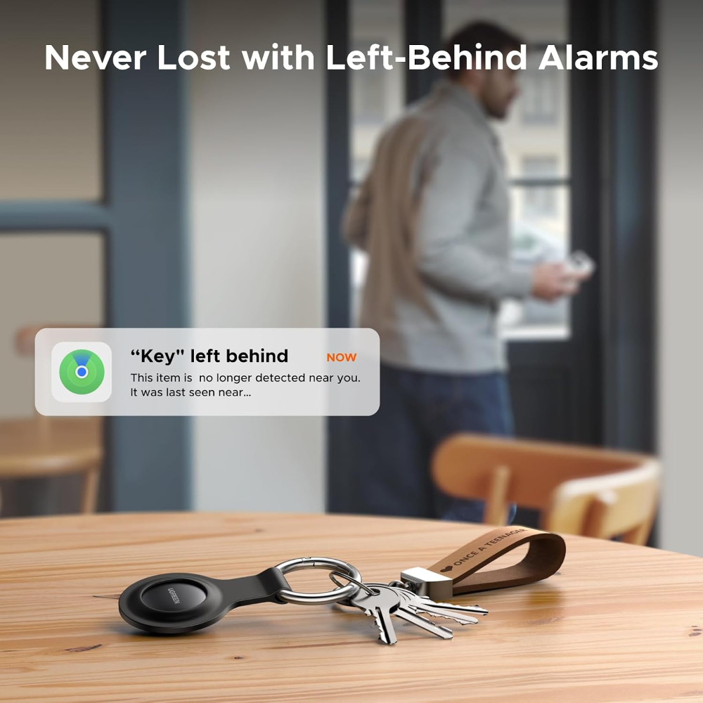 UGREEN FineTrack Mini Tracker Tag for Apple Find My, Replaceable Battery iOS only, Tracker Tag, 18-Month Replaceable Battery, 80dB Volume, Bluetooth Finder for Keys, Wallet, Luggage, Tag Holder