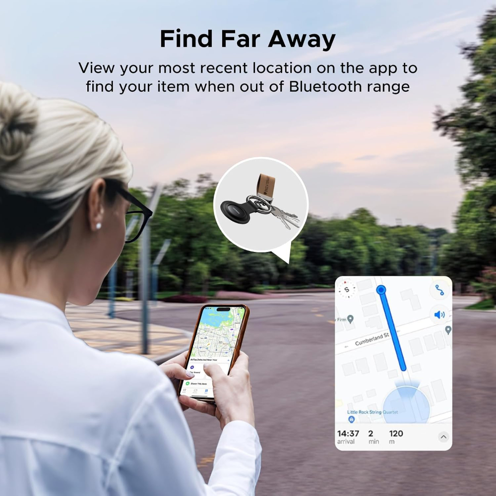 UGREEN FineTrack Mini Tracker Tag for Apple Find My, Replaceable Battery iOS only, Tracker Tag, 18-Month Replaceable Battery, 80dB Volume, Bluetooth Finder for Keys, Wallet, Luggage, Tag Holder