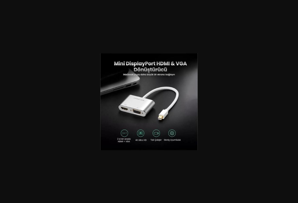 UGREEN Mini DP to HDMI + VGA Converter -Silver