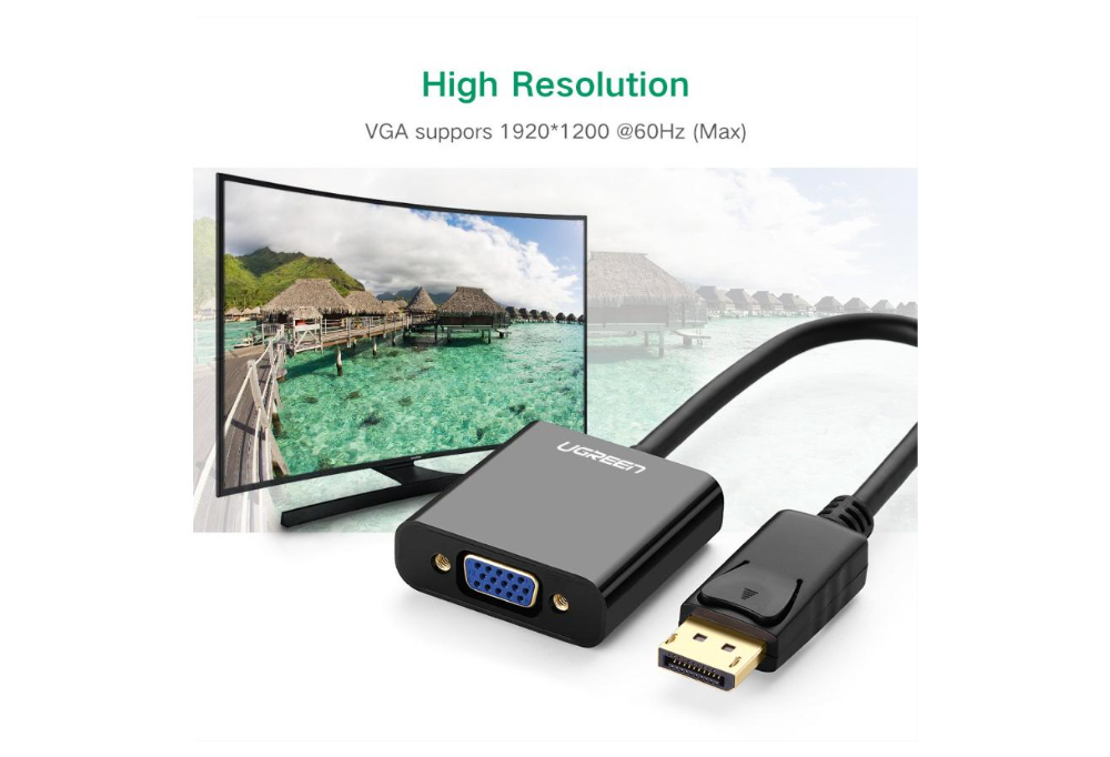 UGREEN DP Male to VGA Female Converter -Black