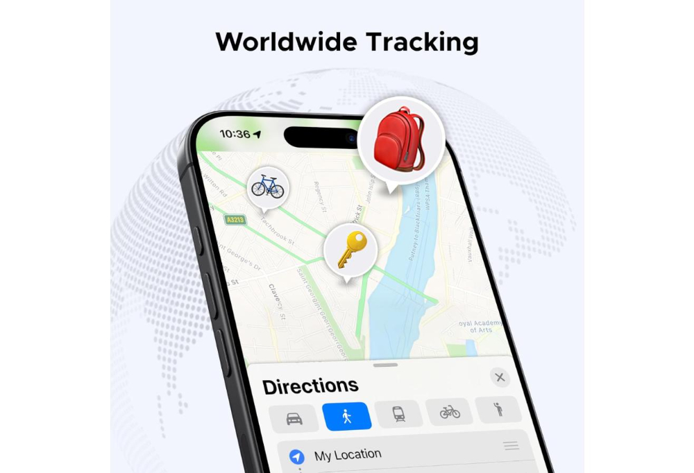 UGREEN FineTrack Tracker Tag for Apple Find My, 2-Year Replaceable Battery iOS only, Air Tracker Tag, 80dB Alarm Volume, Bluetooth Finder and Keys Tags for Wallet, Luggage, Suitcase and More