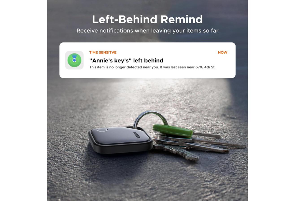UGREEN FineTrack Tracker Tag for Apple Find My, 2-Year Replaceable Battery iOS only, Air Tracker Tag, 80dB Alarm Volume, Bluetooth Finder and Keys Tags for Wallet, Luggage, Suitcase and More