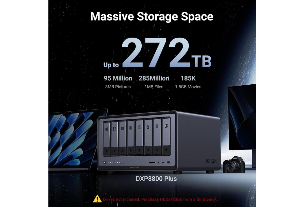 UGREEN DXP8800 Plus 8-Bay High performance desktop NAS | 8K, 2x10GbE, 2x M.2