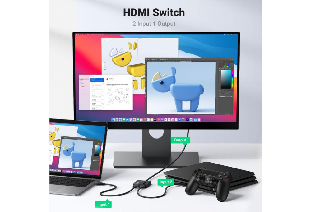UGREEN 2 In 1 Out HDMI Switcher 4K@60Hz