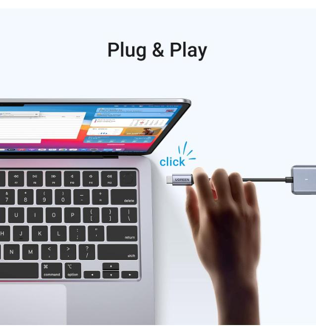UGREEN 4-Port USB 3.0 HUB with USB C Power Supply