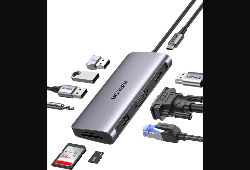 UGREEN 9-in-1 USB-C Multifunction Adapter | USB 3.0, 4K, PD