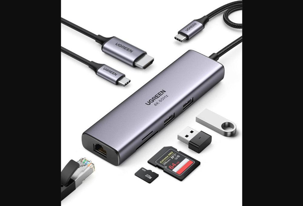UGREEN CM512 7-In-1 USB-C Docking 2*USB3.0/HDMI/RJ45/SD/TF/PD