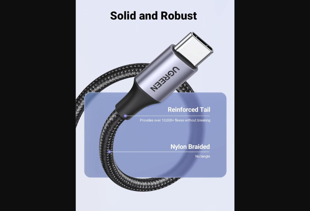 UGREEN USB-A to USB-C Fast Charging Cable 3A Max Black 2m