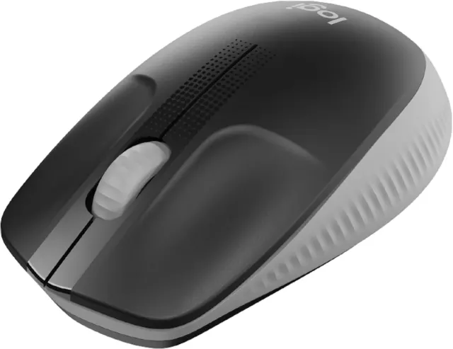 Logitech M190 Wireless Mouse, Ambidextrous Design, 18 Months Battery Life with Power Saving Mode, USB Receiver, Precise Cursor Control + Scroll, Wide Scroll Wheel - Grey