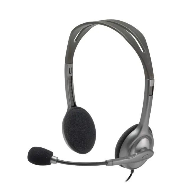 Logitech H110 Stereo Wired On Ear Headphones With Mic With Noise-Cancelling 3.5-Mm Dual Audio Jack For Pc/Mac/Laptop (Black)